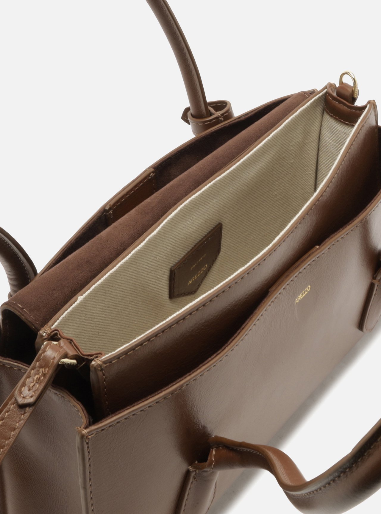 Foto 4 de Bolsa Shoulder Marrom Couro Média Alça Corrente
