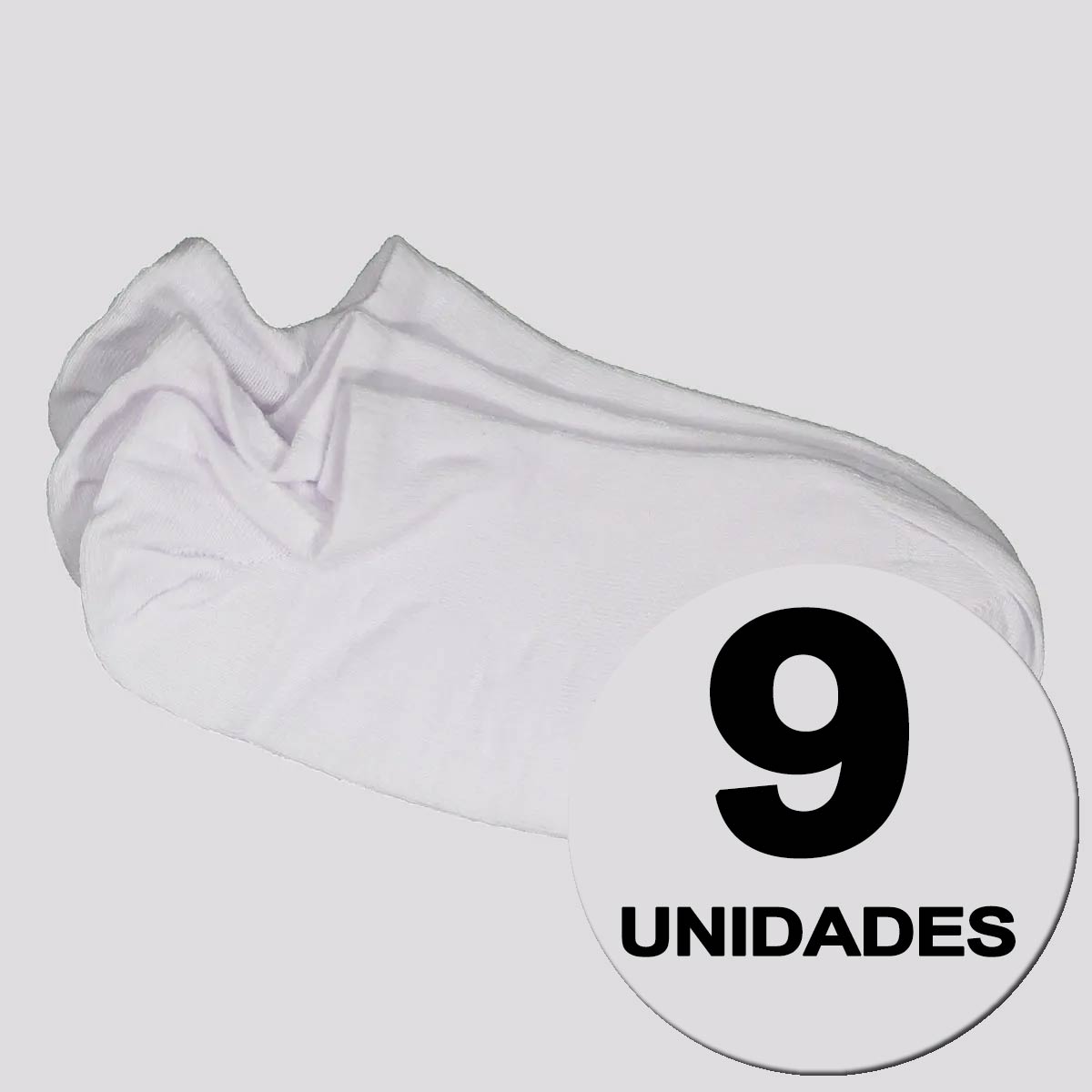 Kit Meia Selene Sapatilha 9 Pares Branca e Bege