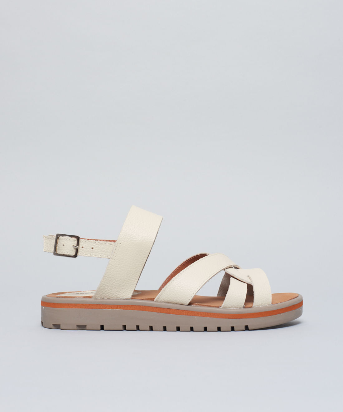 Rasteira Tratorada Couro Nataly - Offwhite — 33 - offwhite