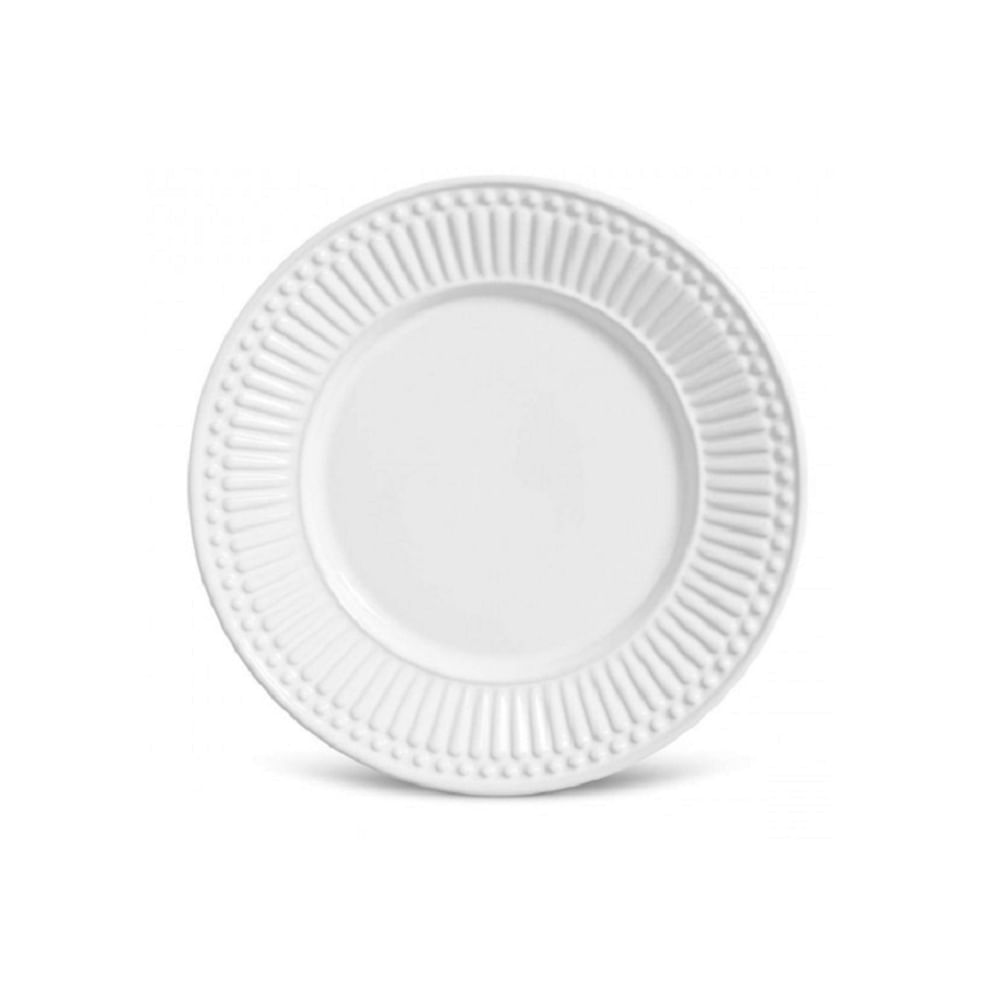 Prato De Sobremesa Roma Branco 20,5Cm - Porto Brasil Branca