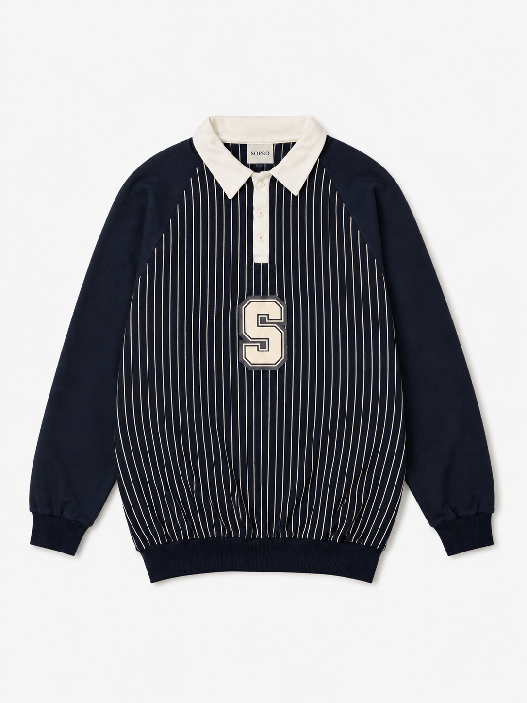 Camiseta Sopro Polo Manga Longa Titular Azul Marinho — P / M / G / XG / XXG, Novo