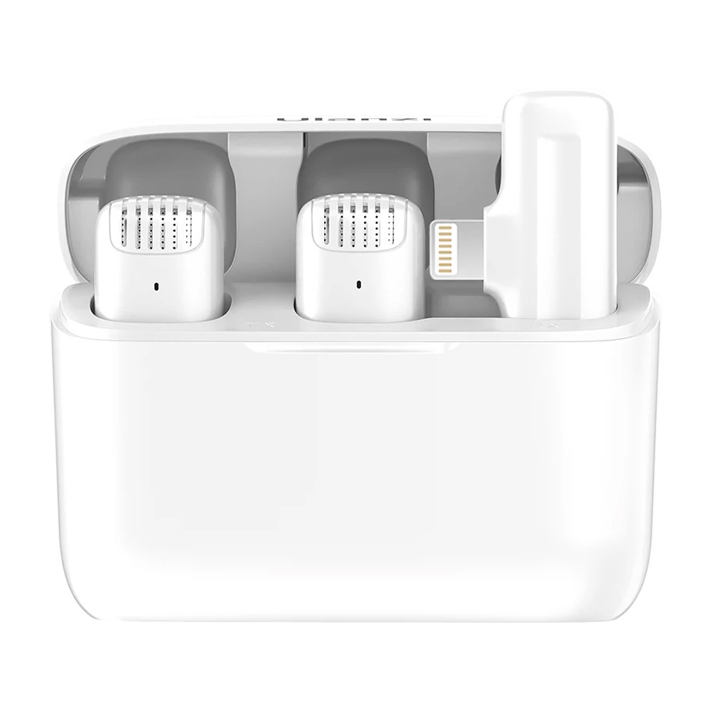 Microfone Sem Fio Ulanzi J12 Lightning Lapela Ios Branco