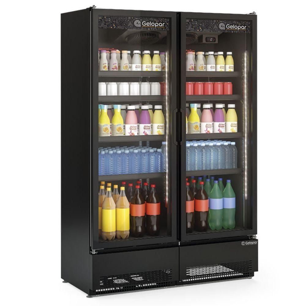 Expositor Vertical 2 Portas GCVR950CB All Black Gelopar 220V