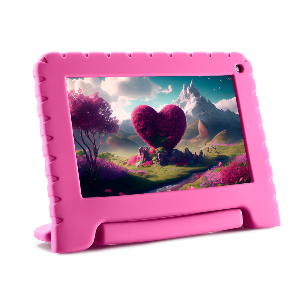 Tablet Infantil Kid Pad Rosa 4GB RAM + 64GB + Tela 7 pol + Wi-fi + Android 13 Quad Core Multi - NB411 NB411