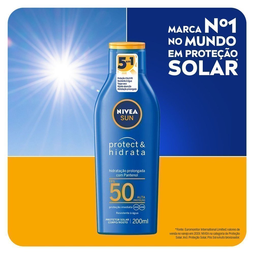 Foto 2 de Protetor Solar Nivea Sun Protect & Hidrata FPS 50 200ml