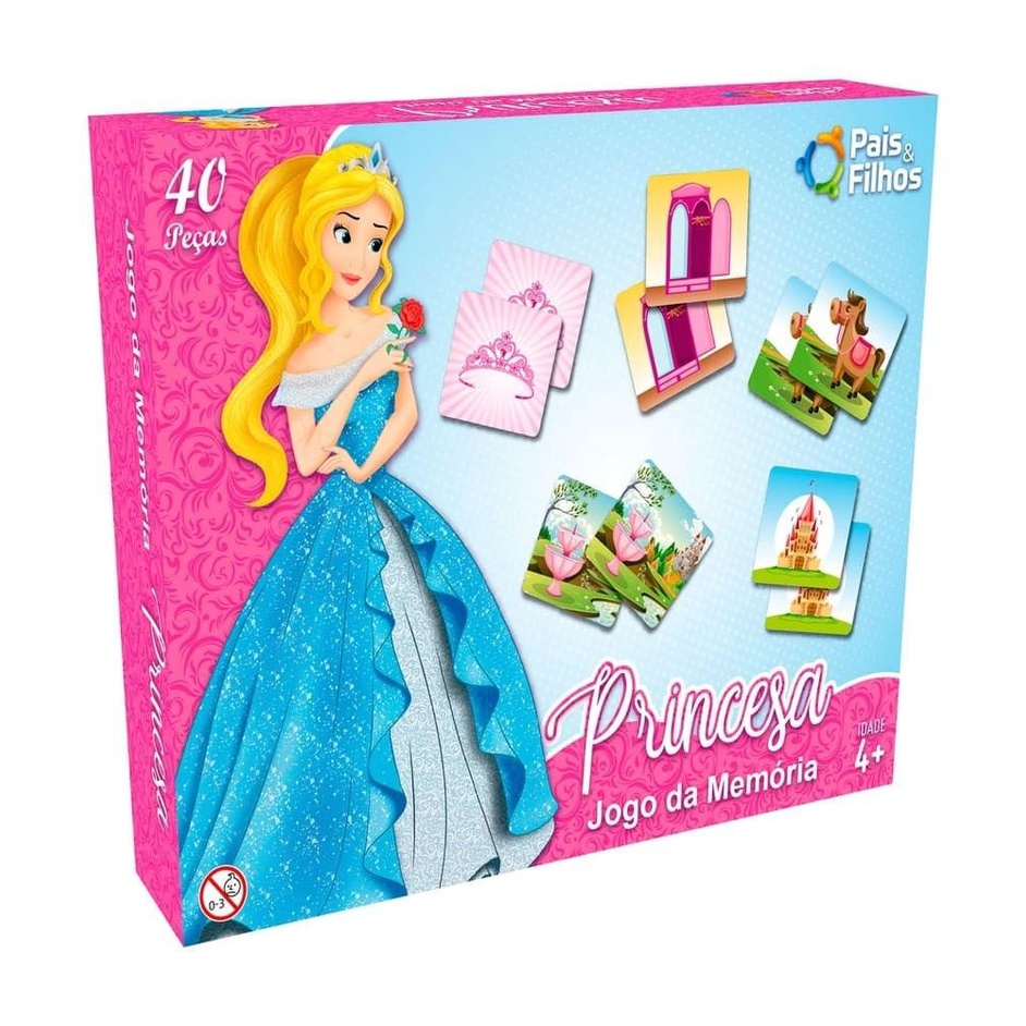 Jogo da Memória Princesa - Pais e Filhos