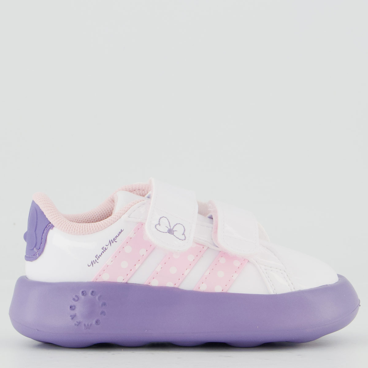 Tênis Adidas Grand Court Minnie CF Infantil Branco e Roxo