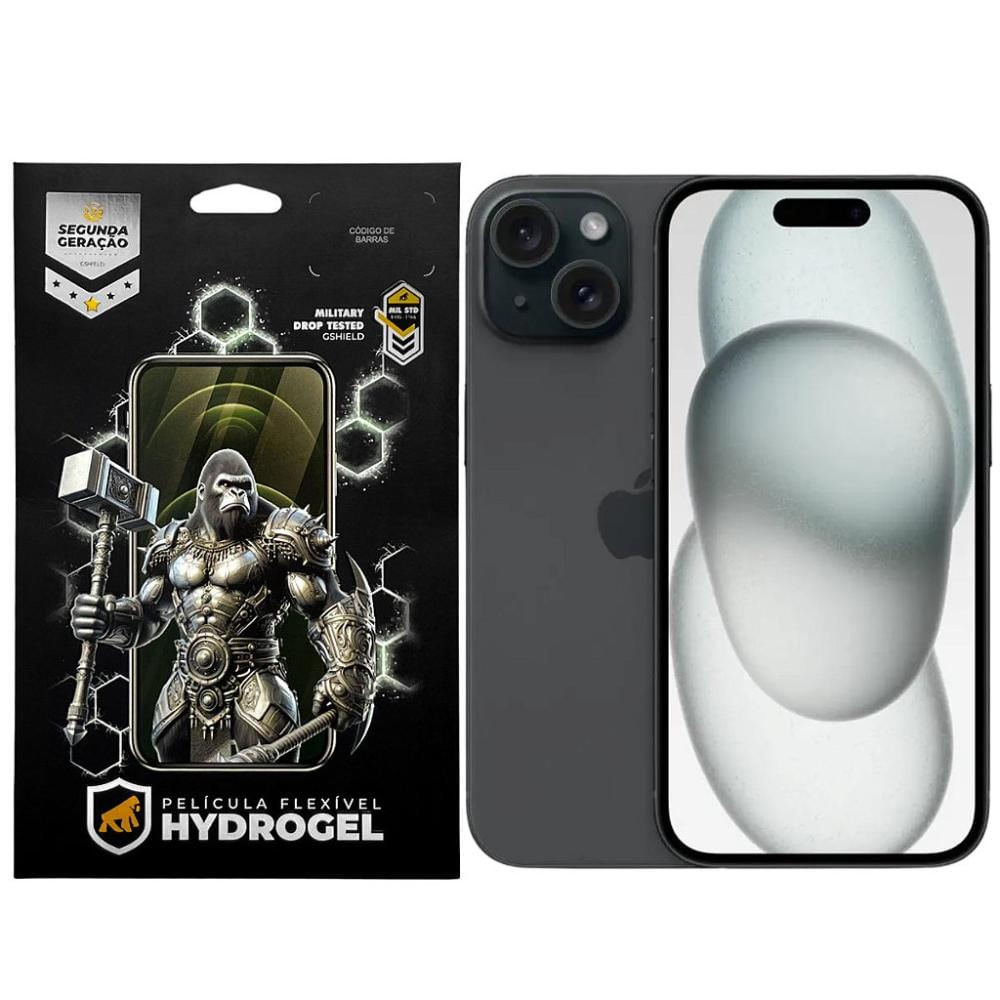 Kit Película Frontal + Traseira para iPhone 15 - Proteção Completa - Gshield
