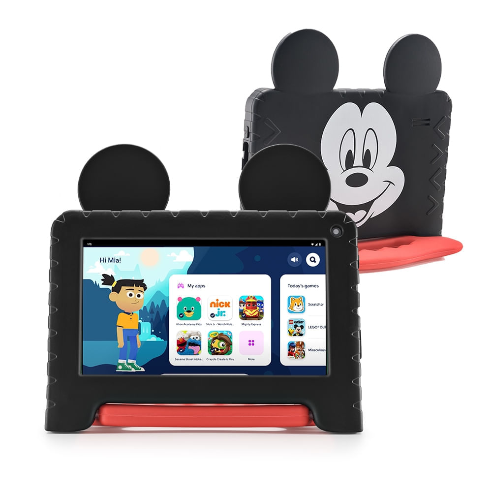 Tablet Infantil Mickey 4GB RAM + 64GB 7 pol Android 13 Quad Core Multi - NB413 NB413