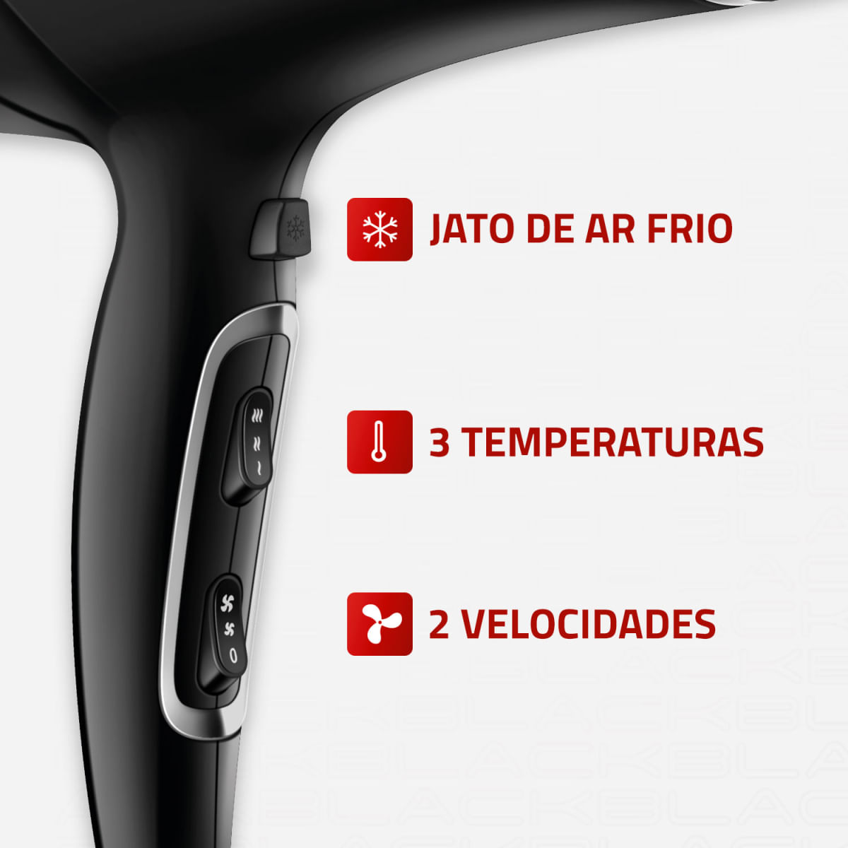 Foto 4 de Secador de Cabelos Mondial Preto e Cromado Prata SCN-04 110