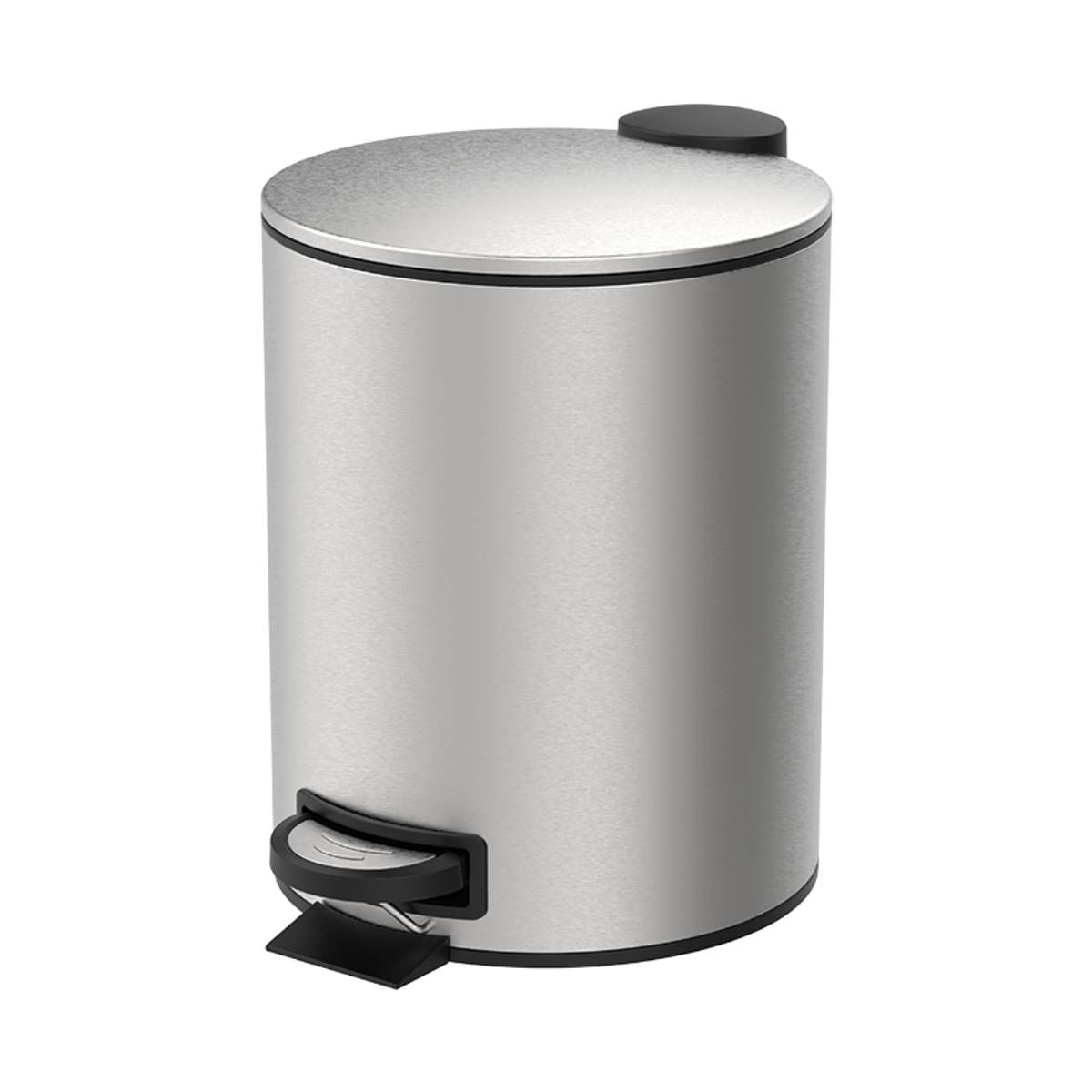 Lixeira com Pedal e Balde Brinox Spin 5 Litros Aço Inox Escovado Inox