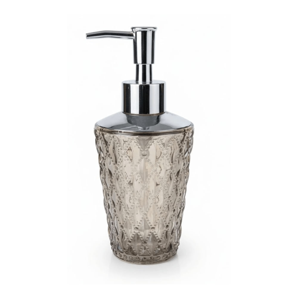 Porta Sabonete Liquido Vidro Bege 18.5x8cm - Btc