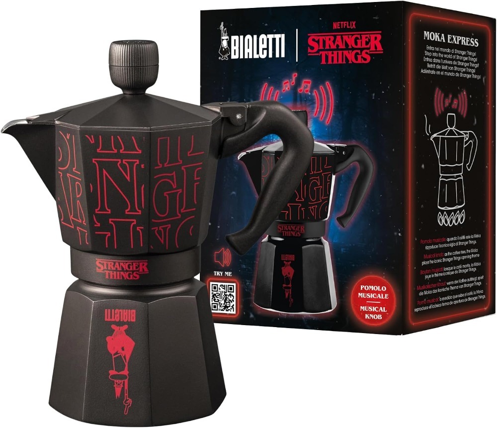 Stranger Things x Bialetti Moka Express Italiana Black — Único, Novo