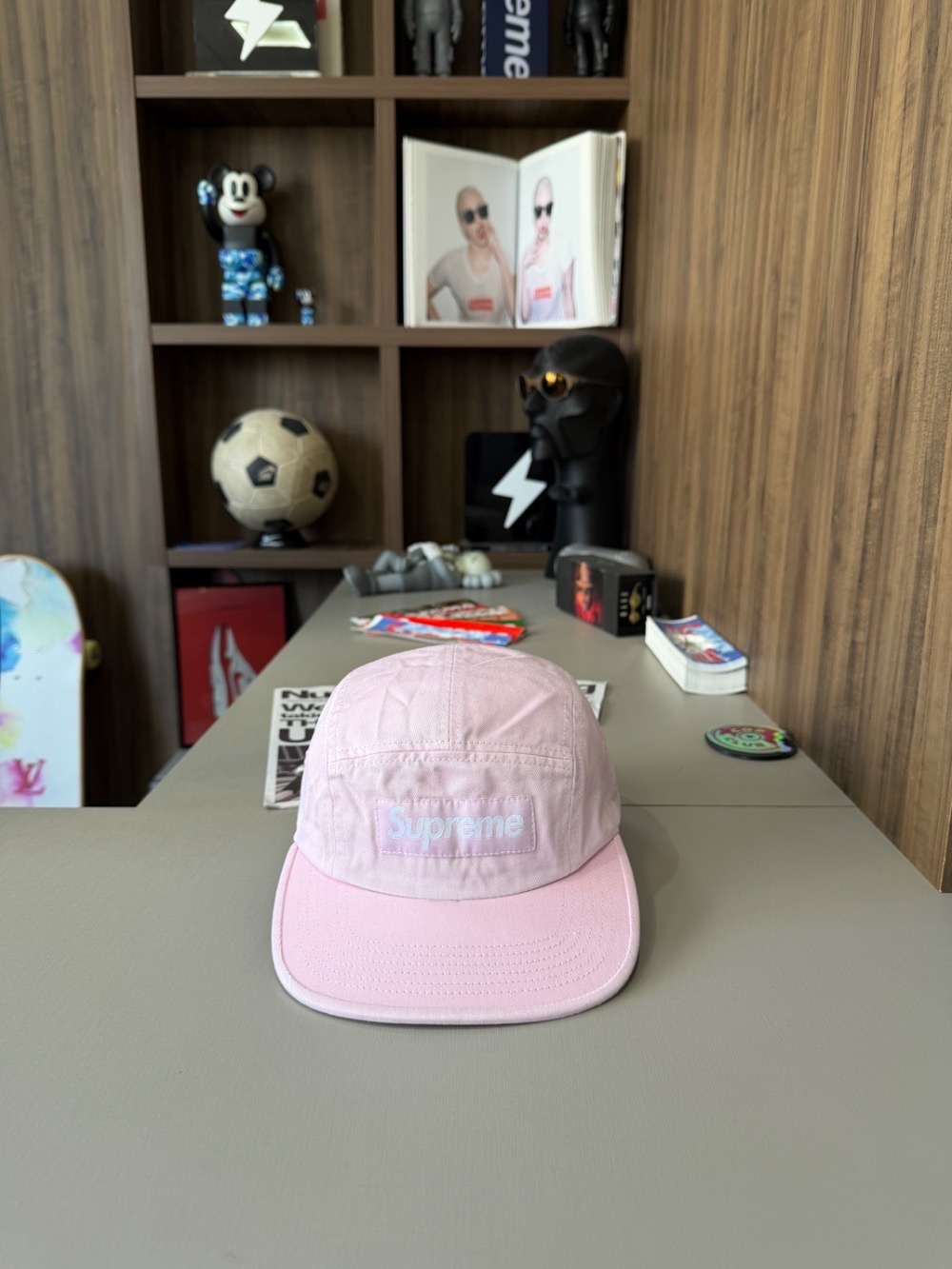 Boné Supreme Washed Chino Twill Camp Pink FW26-W1 — Único, Novo