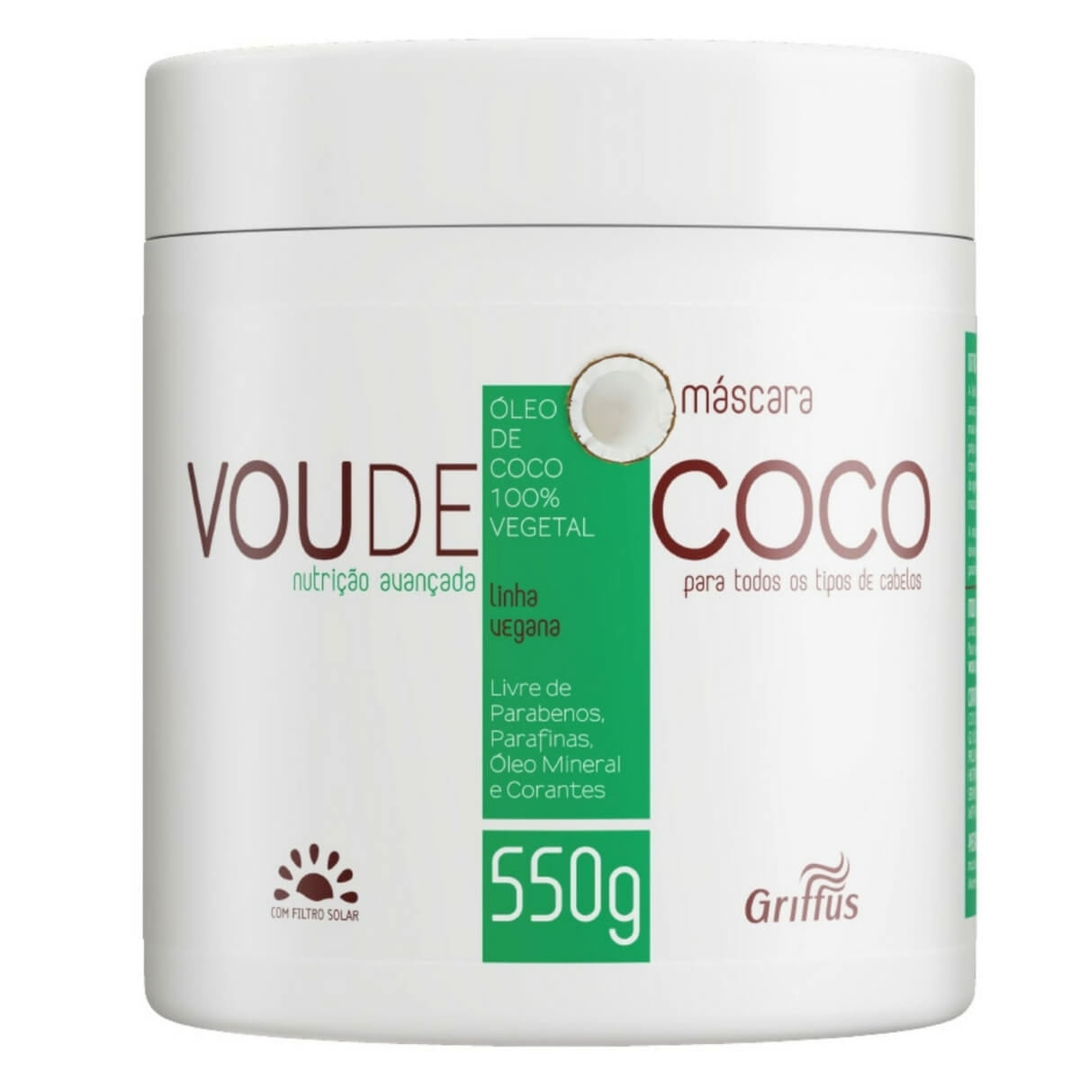 Máscara Linha Vegana Vou De Coco Griffus 550g GF1520