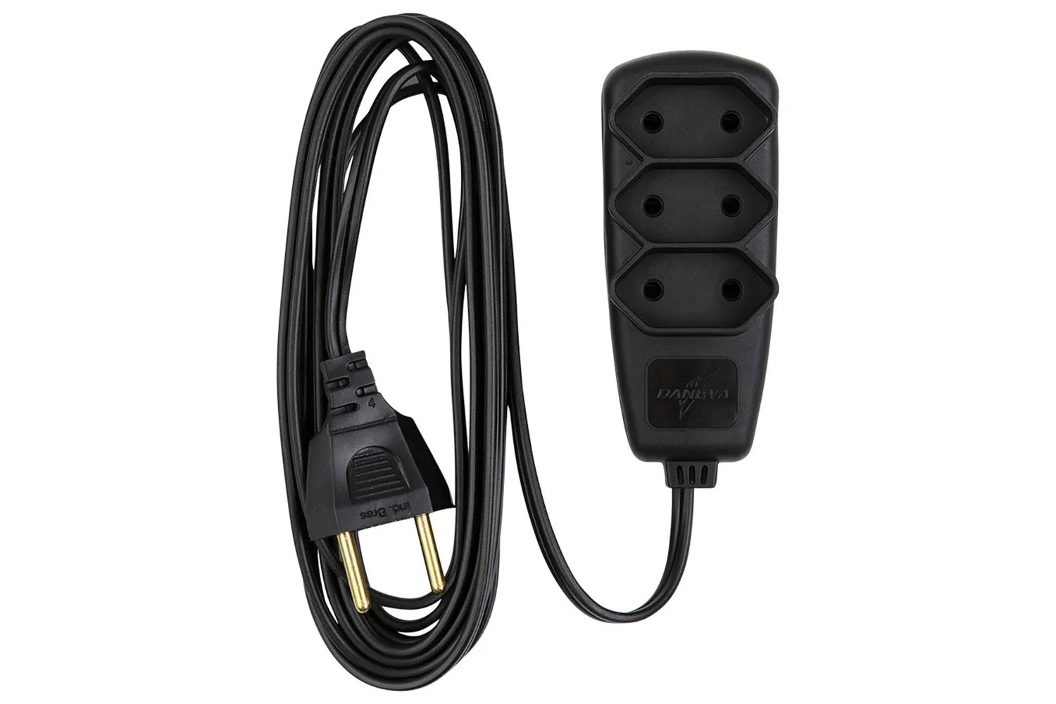 EXTENSAO SORT PL 2X0,75 2P 10A PRETO 5M - 6PCS/CX DANEVA