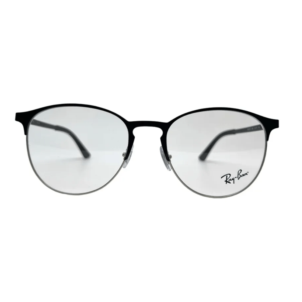 Armação para Óculos de Grau Unissex Ray-Ban RX6375 Preto sobre Prateado