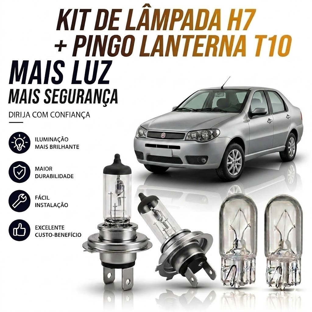 Lampada farol BAIXO + LANTERNA SIENA G4 2009 ATÉ 2013