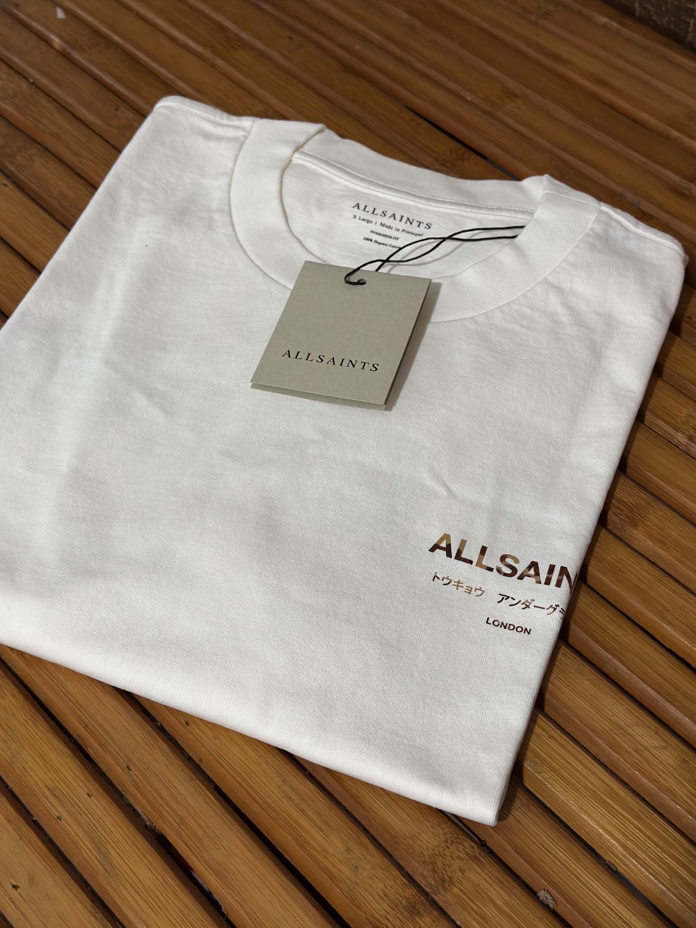 Camiseta AllSaints Underground Oversized Off-White — G, Novo
