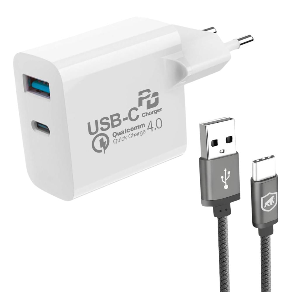 Cabo Symetric Tipo C / USB-A e Carregador Turbo - Gshield