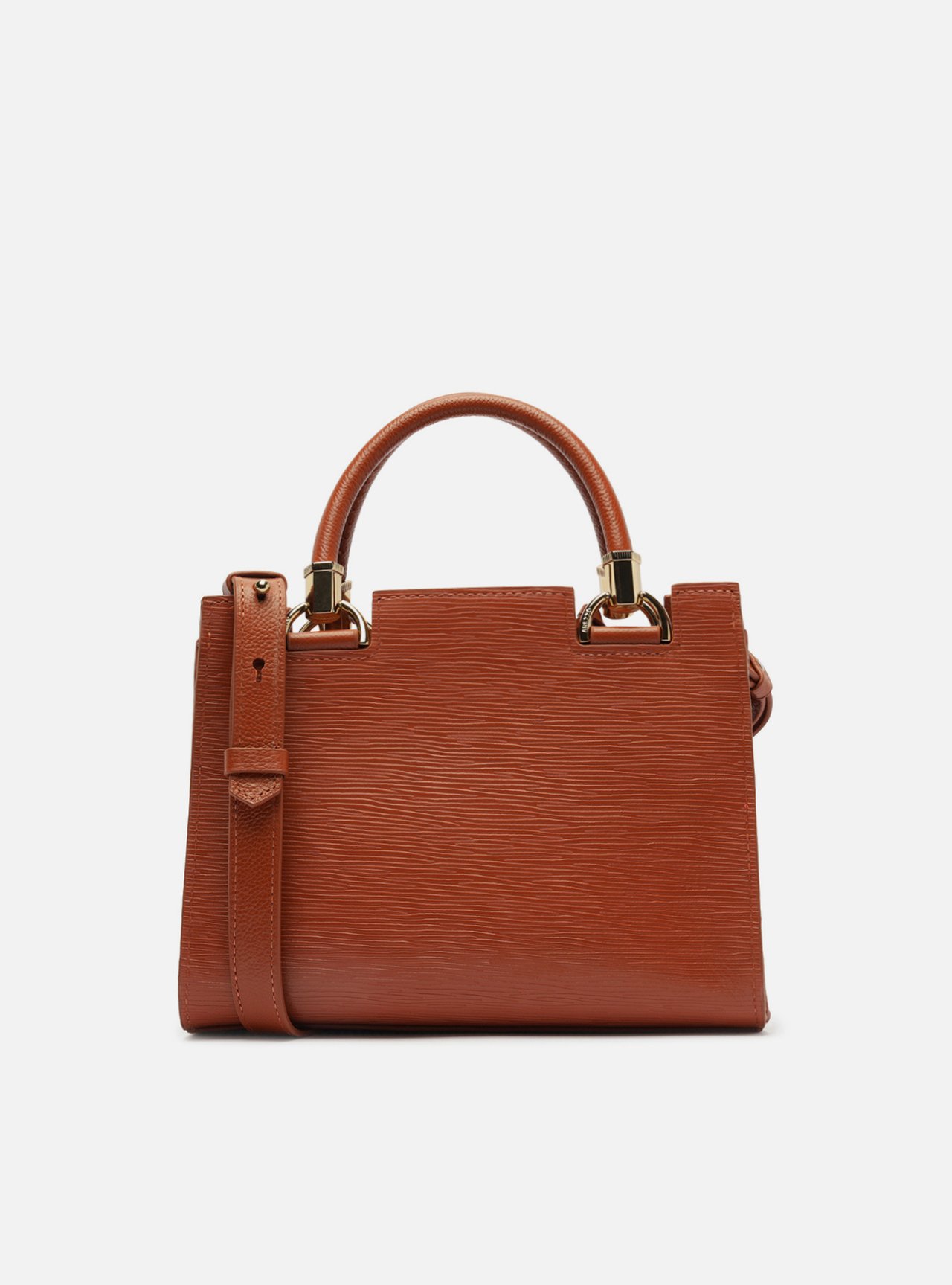 Foto 3 de Bolsa Tote Marrom Couro Abraccio Média