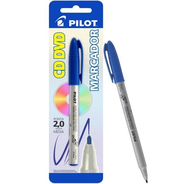 Caneta p/cd/ dvd/blu-ray 2.0mm azul Pilot BT 1 UN