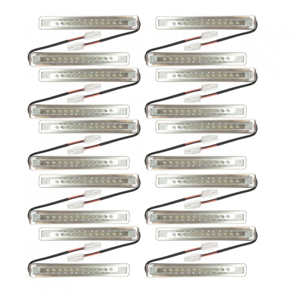 Kit Lâmpada Led Retangular - 20 Peças Metálico Bivolt