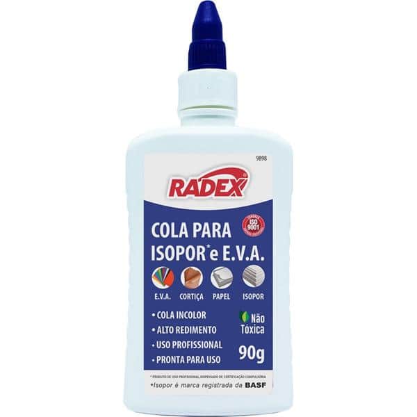 Cola para isopor e EVA 90g, 9884, Radex - UN 1 UN