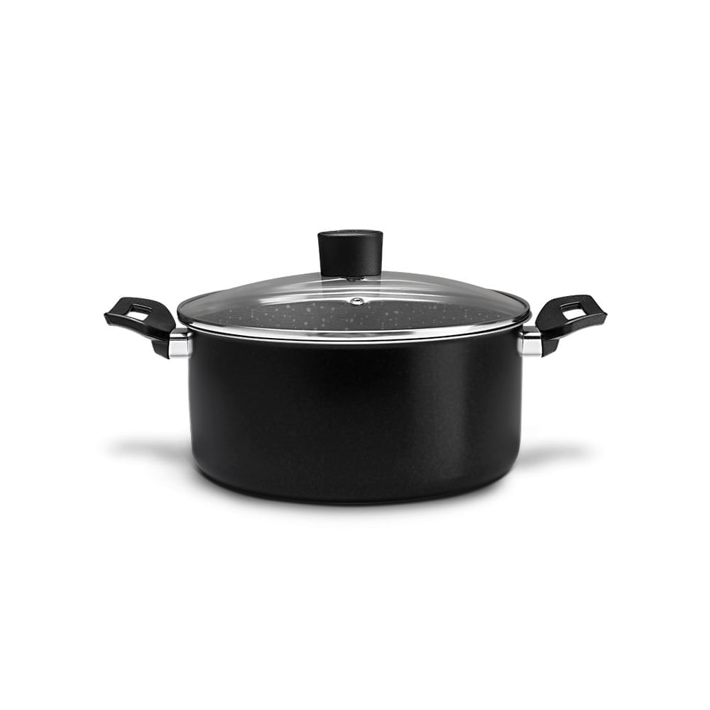 Caçarola com Tampa Brinox Naturalle Antiaderente Ceramic Life 2,5 litros Ø20cm Preta