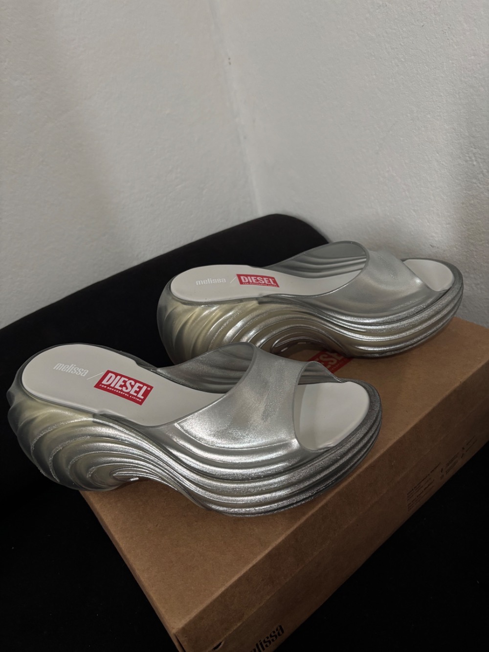 Diesel x Melissa Quantum Platform Clear Silver — 36, Novo