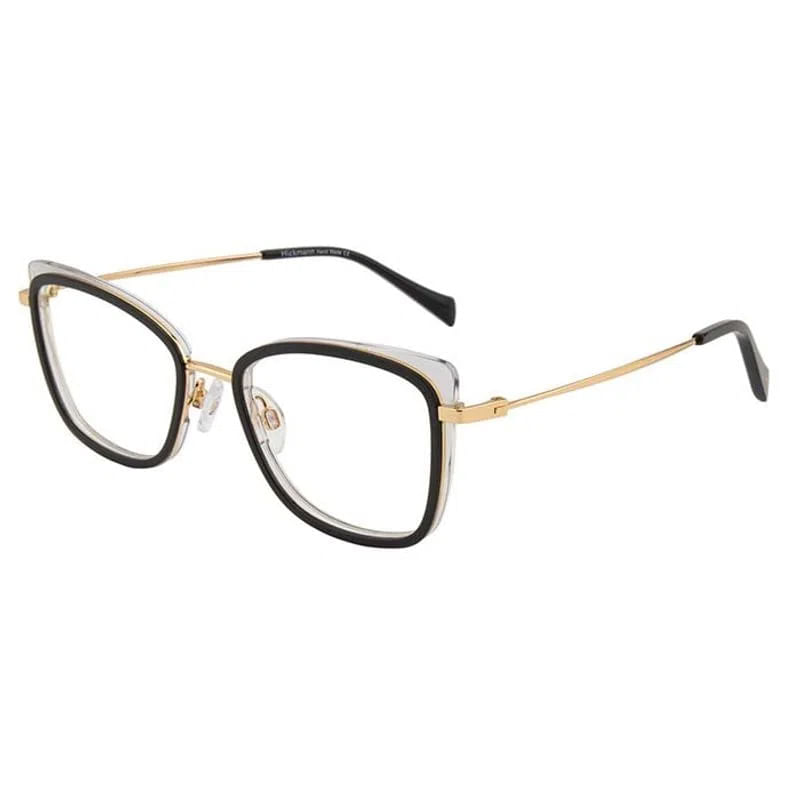 Armação de Óculos de Grau Feminina Hickmann HI1127 Quadrado Preto com Dourado