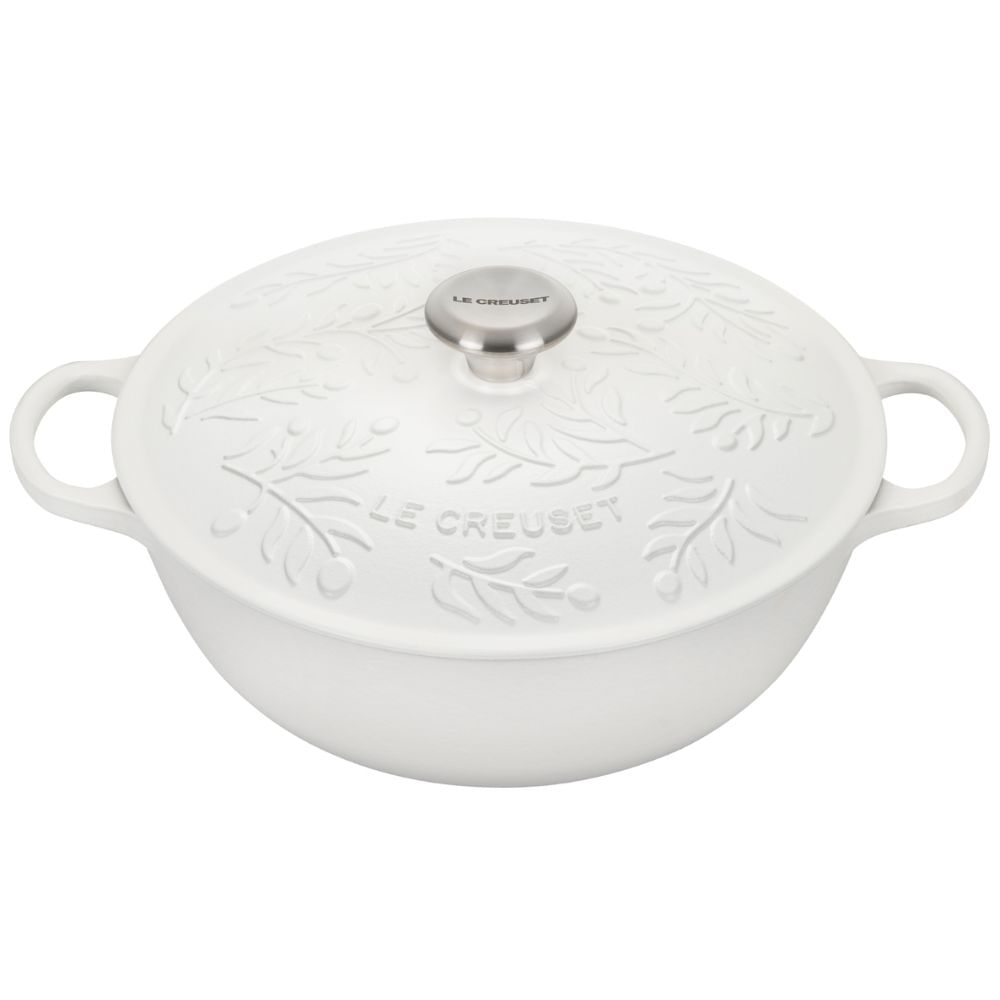 PANELA MARMITA LE CREUSET OLIVE BRANCH EM FERRO FUNDIDO 28CM COTTON BRANCO 21898284314460