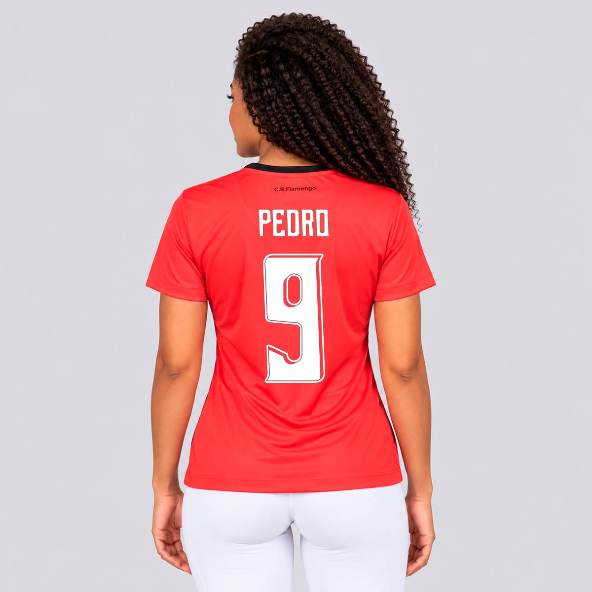Camisa Flamengo Shout Feminina Vermelha e Preta 9 Pedro