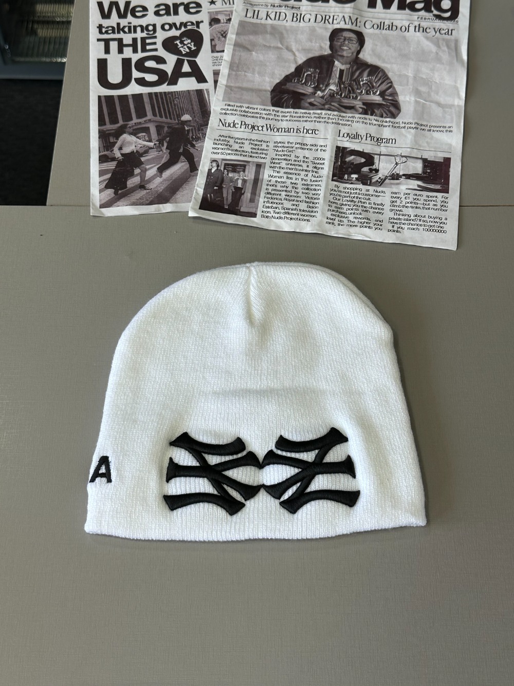 Touca oMA Studios NY NY Skully White — Único, Novo