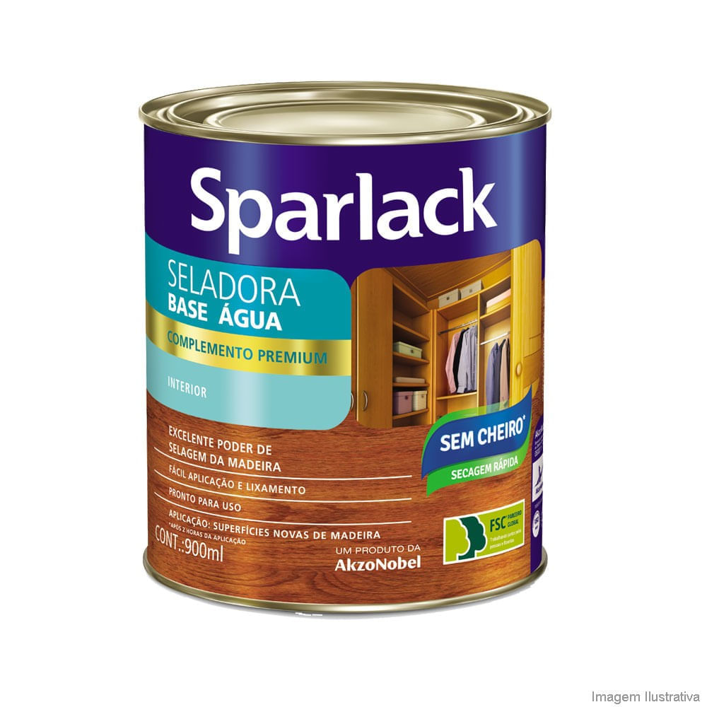Seladora para Madeira Base Água Transparente 900ml Sparlack