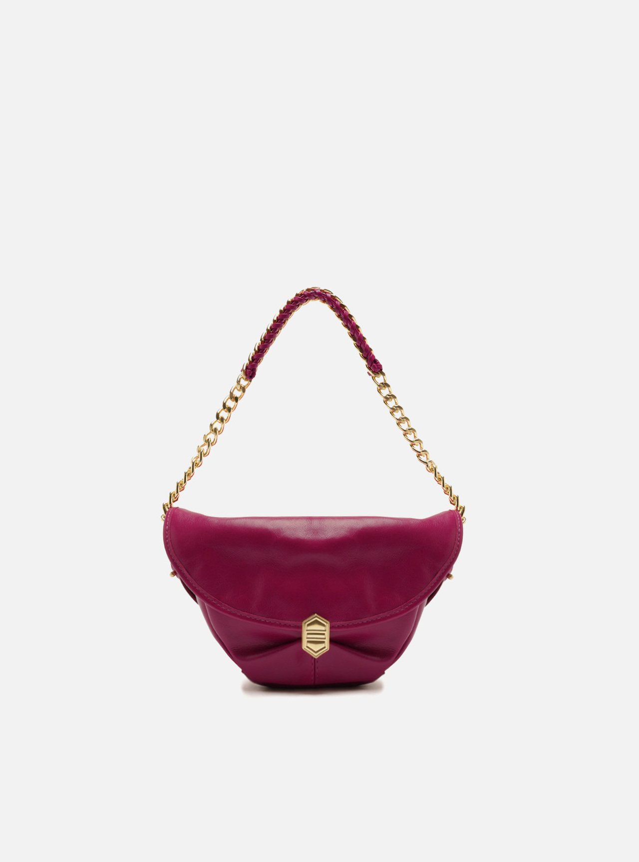 Bolsa Tiracolo Rosa Couro Pequena