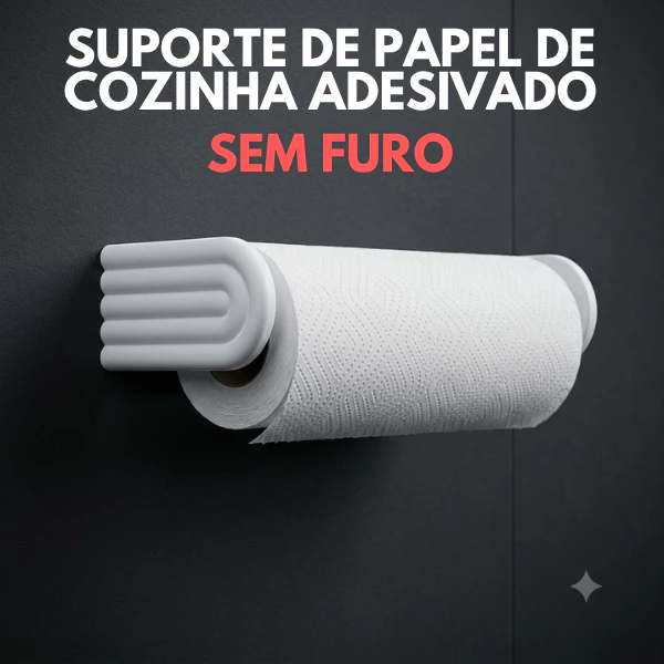 Suporte de Papel de Cozinha Adesivado - Sem Furo - feito em impressora 3d