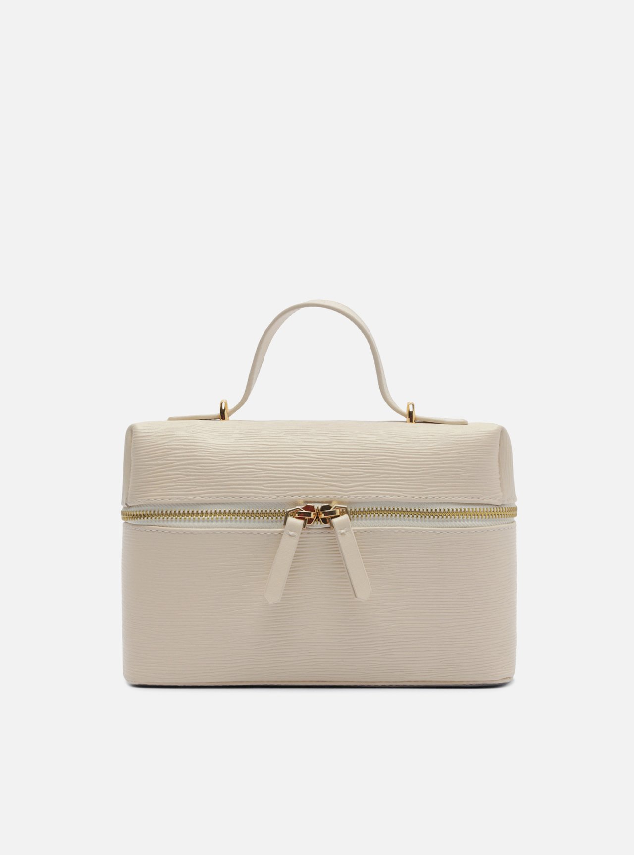 Bolsa Tiracolo Off White Couro Média