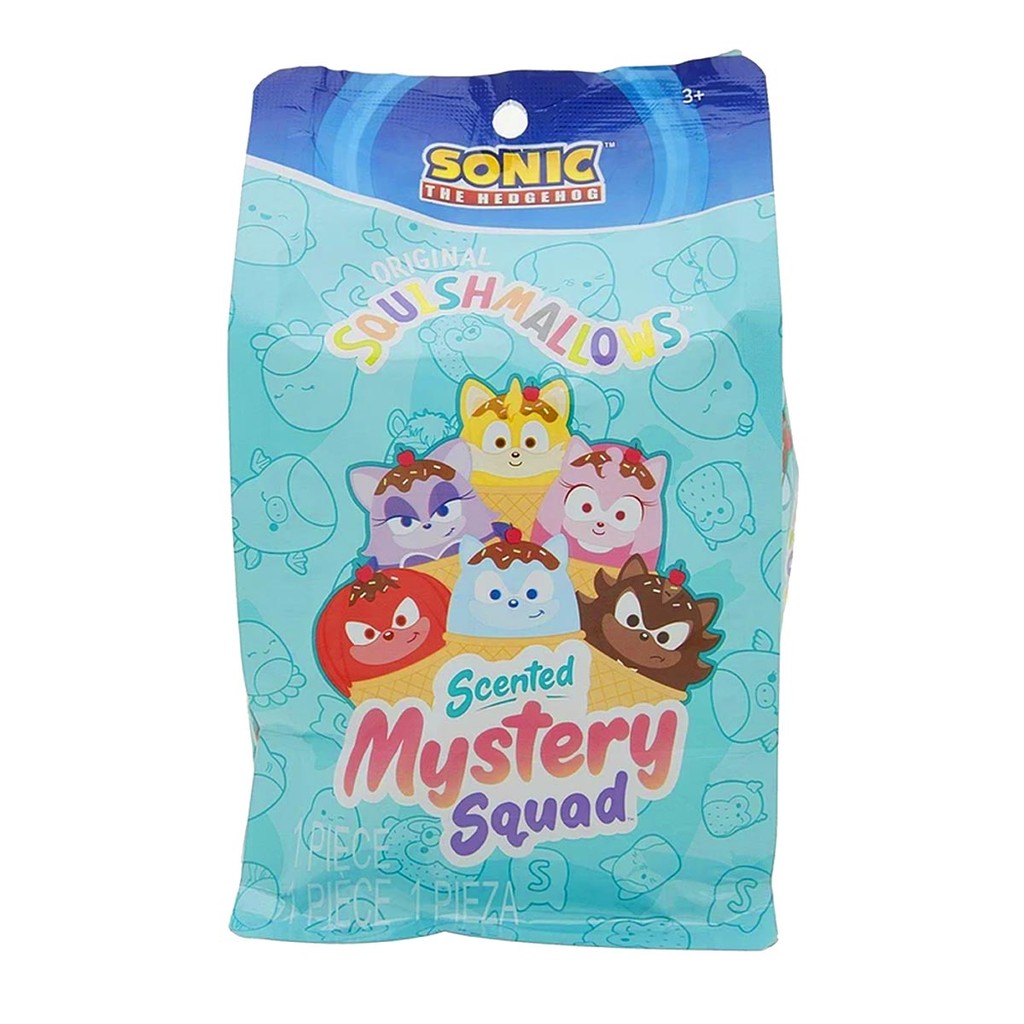 Pelúcia Surpresa de 12cm com Aroma - Squishmallows Sonic