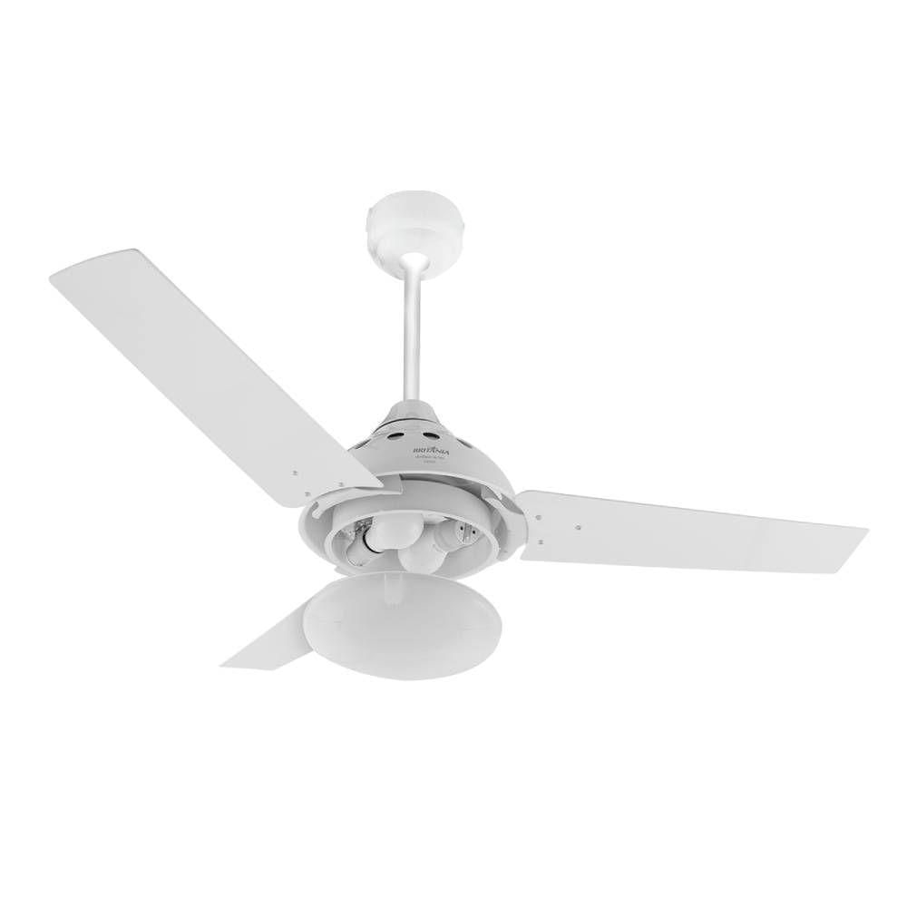 Foto 4 de Ventilador Britânia Teto Cancun Branco 3 Pás 127V BVT01B