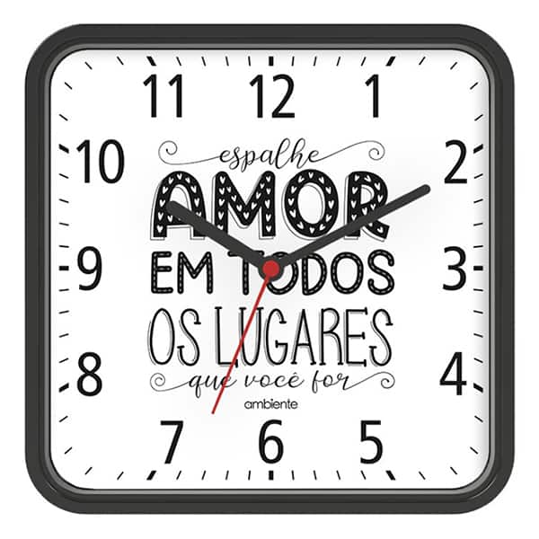 Relógio de Parede 22cm, Branco, 119084021, Herweg - CX 1 UN