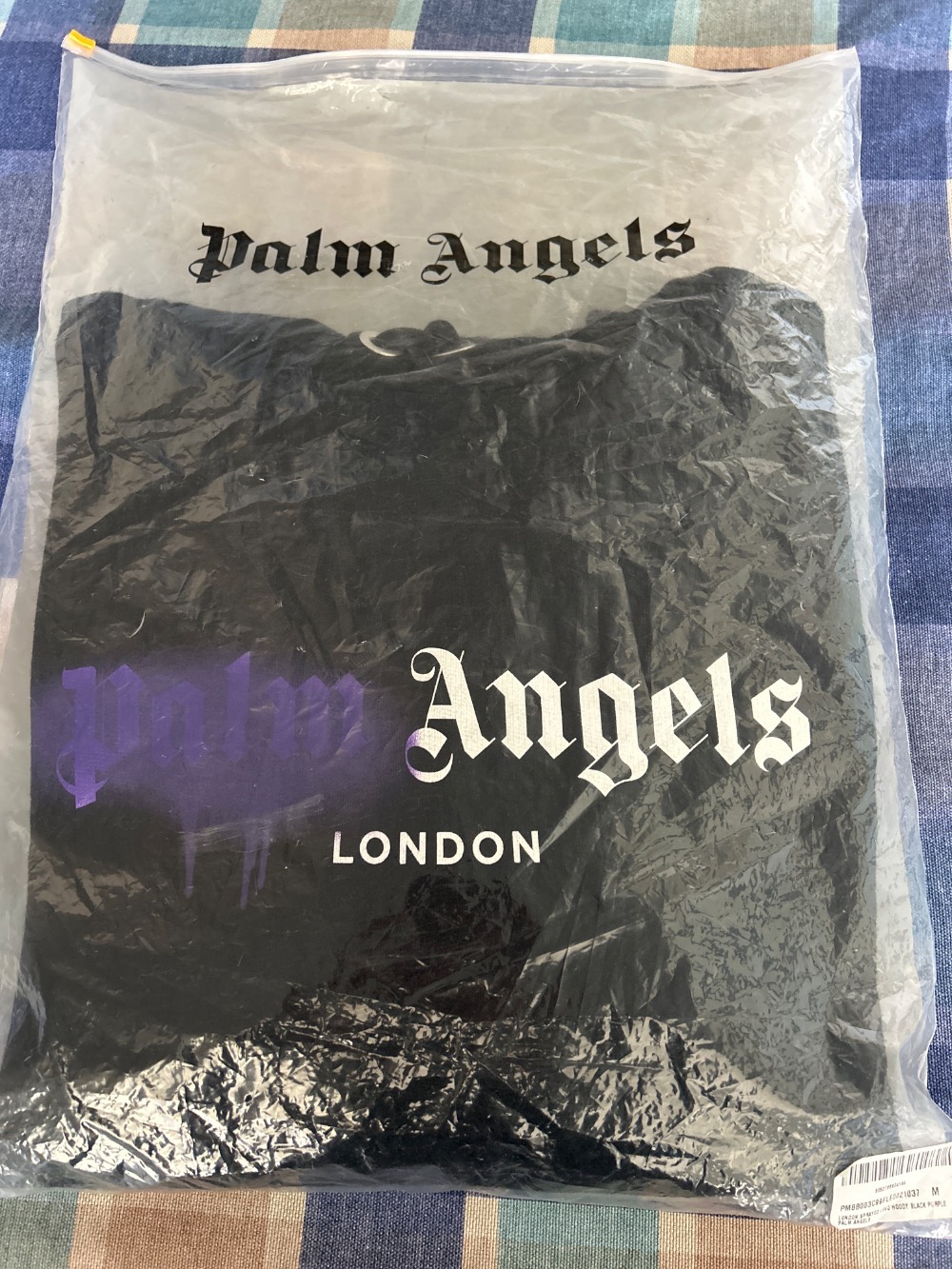 Moletom Palm Angels London Sprayed Black Purple — M, Novo