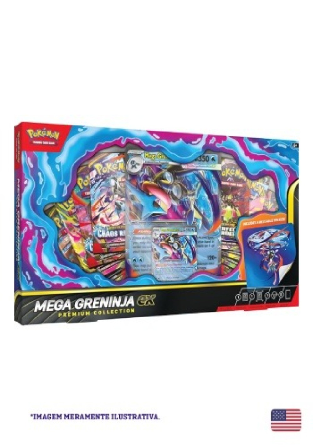 Box Coleção Mega Greninja ex Premium Pokémon TCG EN-US — Único, Novo