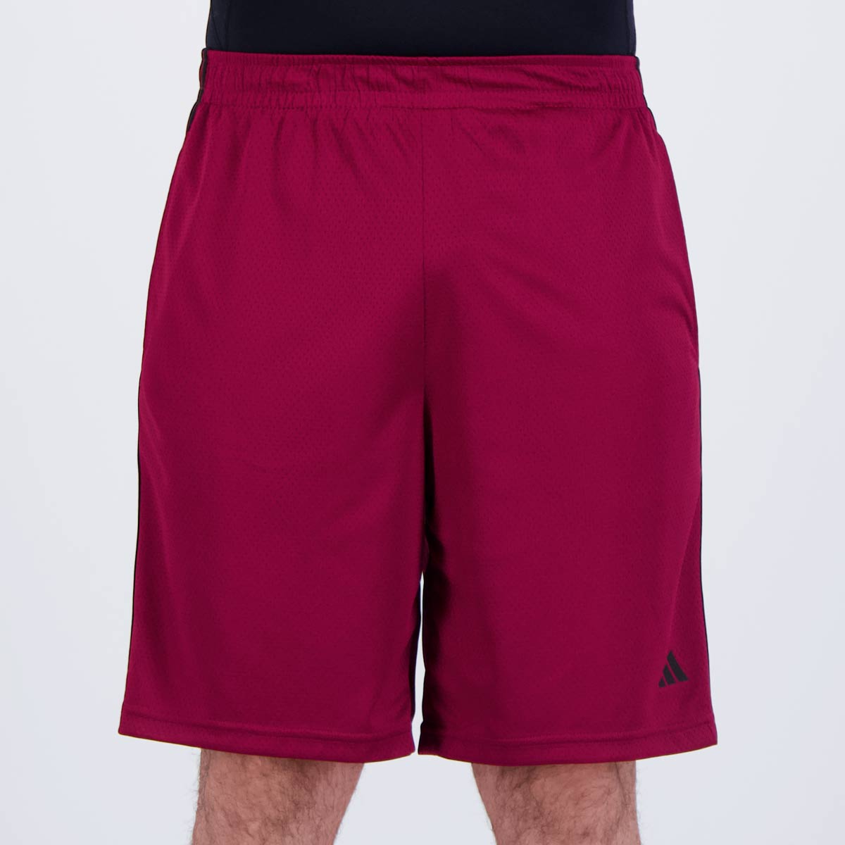 Bermuda Adidas 3 Stripes Bordô e Preta