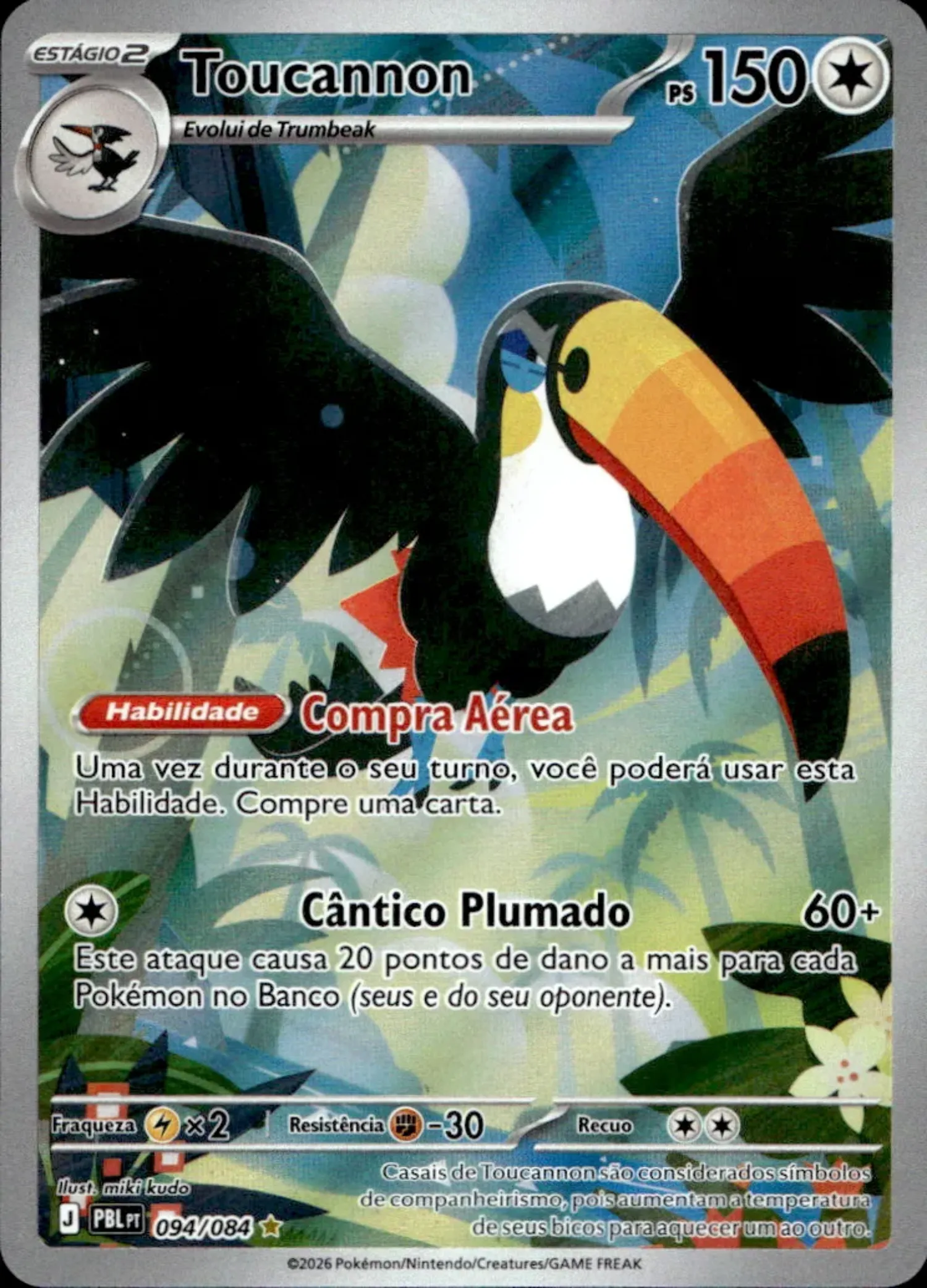 Toucannon (94/84) Escuridão Absoluta Pokémon TCG — Near Mint, Novo
