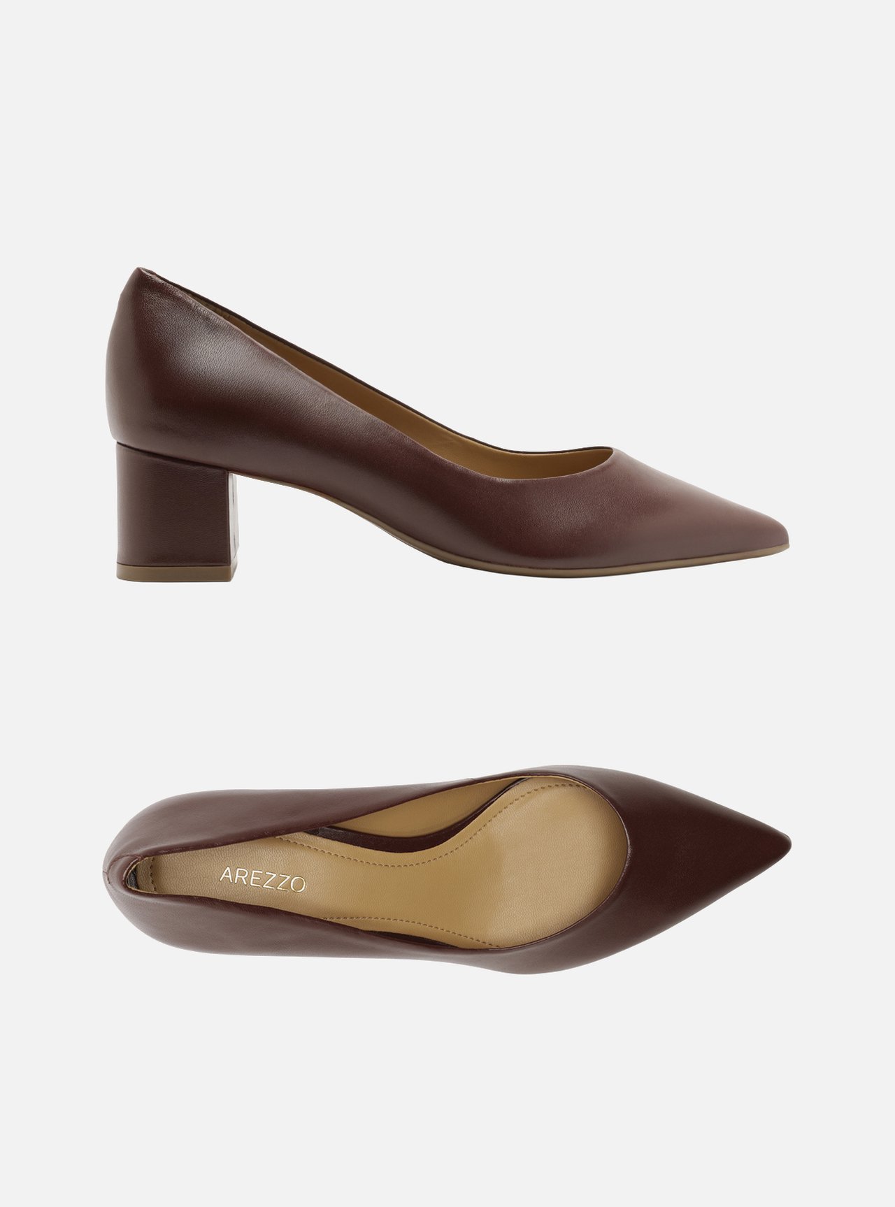 Foto 5 de Scarpin Vermelho Couro Salto Bloco