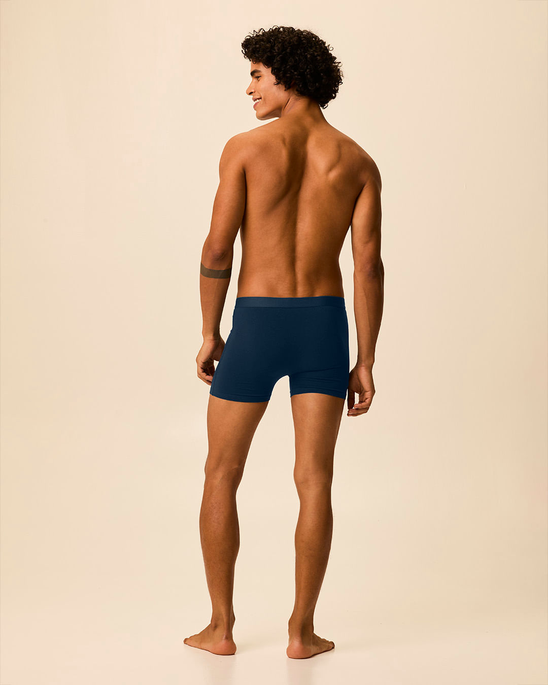 Foto 3 de Kit Cueca Boxer Cós Elástico Em Algodão Com Elastano — Cinza - G