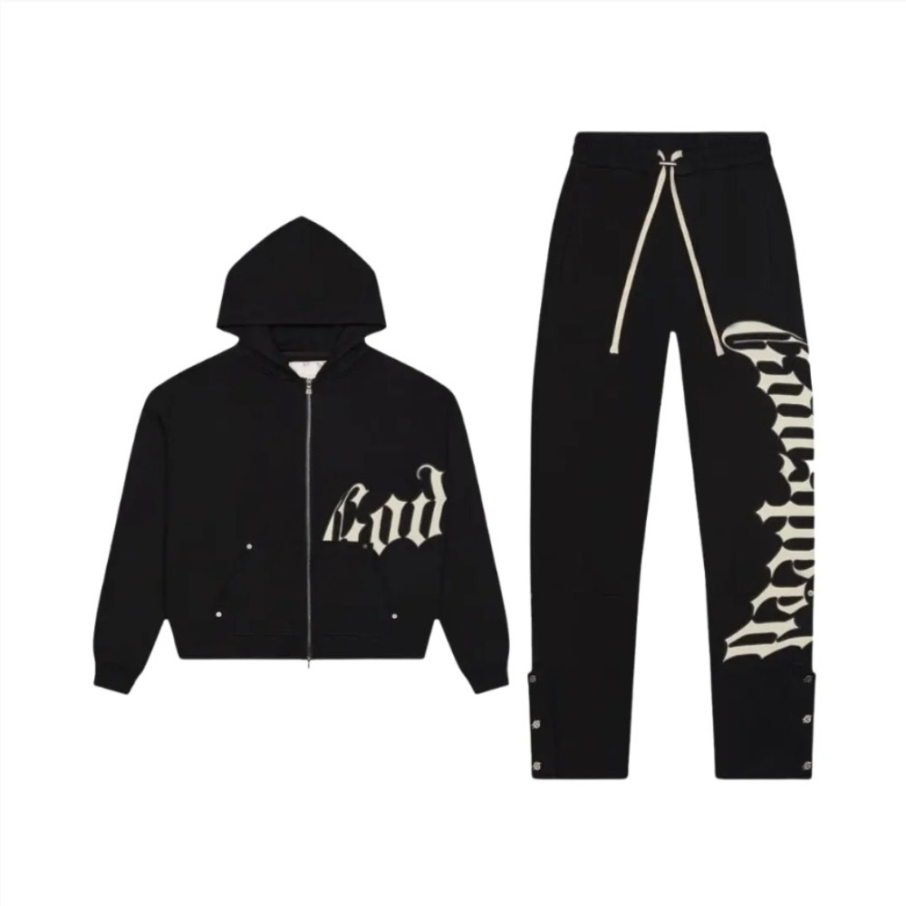 Conjunto Godspeed New York Moletom e Calça OG Logo V2 Black Silver Satin — G, Novo