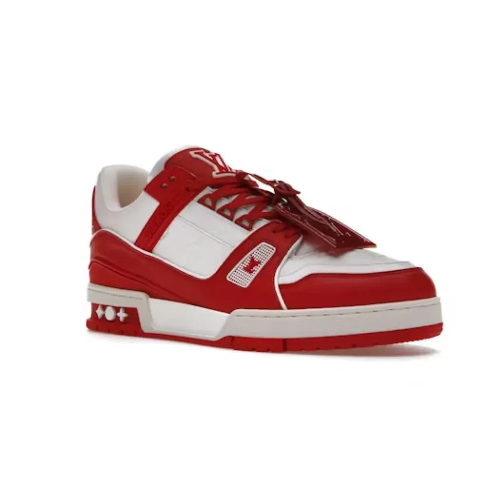 Louis Vuitton LV Trainer Red White — 39, Novo