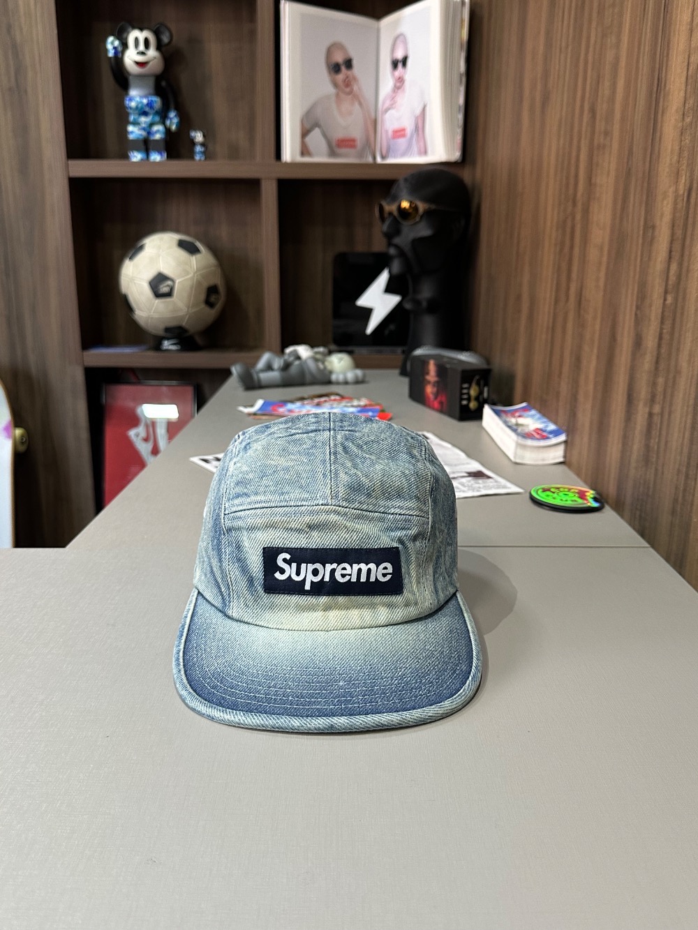 Boné Supreme Washed Chino Twill Camp Denim FW26-W1 — Único, Novo